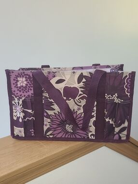 🆑️⏰️thirty-one Purple Floral Organizer Tote